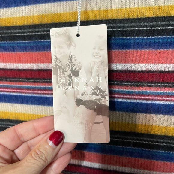 Hannah Banana NWT Striped Sweater Dress Flutter Sleeve Size 12 - Picture 8 of 17